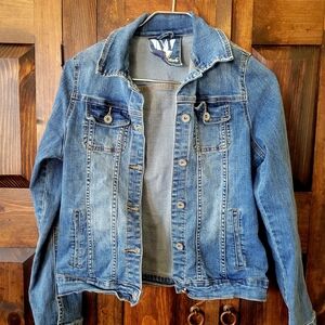 Girls White Mark Denim Jacket